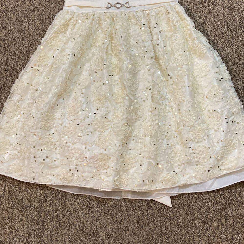 American Princess White and Cream A-Line Sleeveless Dress Size 8 - Picture 3 of 12